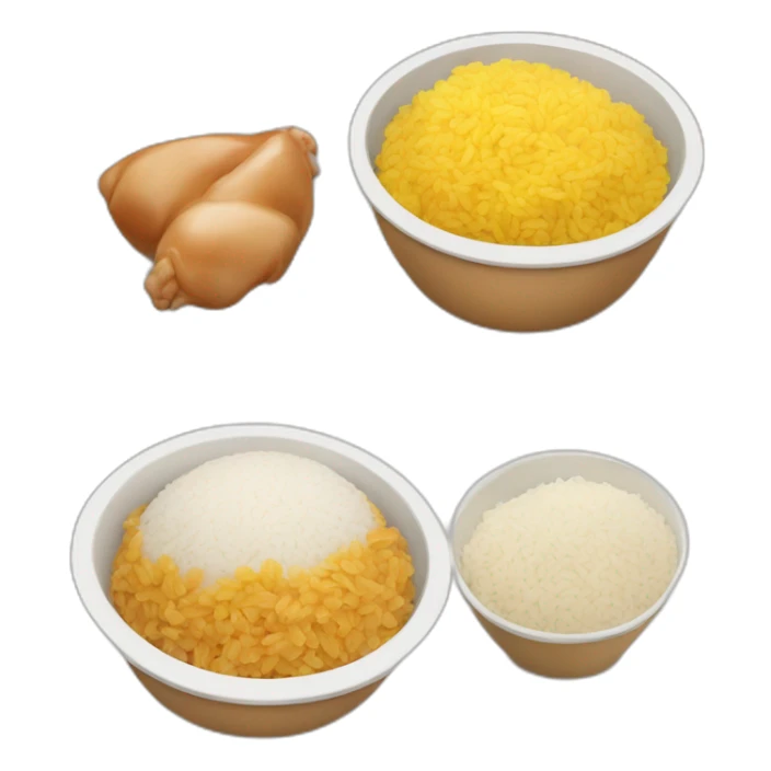 The most common type of food is chicken and rice  sticker