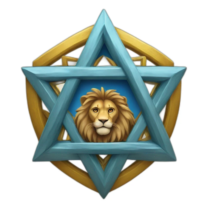 arms lion head inside a Star of David sticker