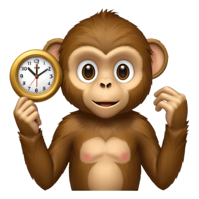 Emoji de mono diciendo tenes hora? sticker