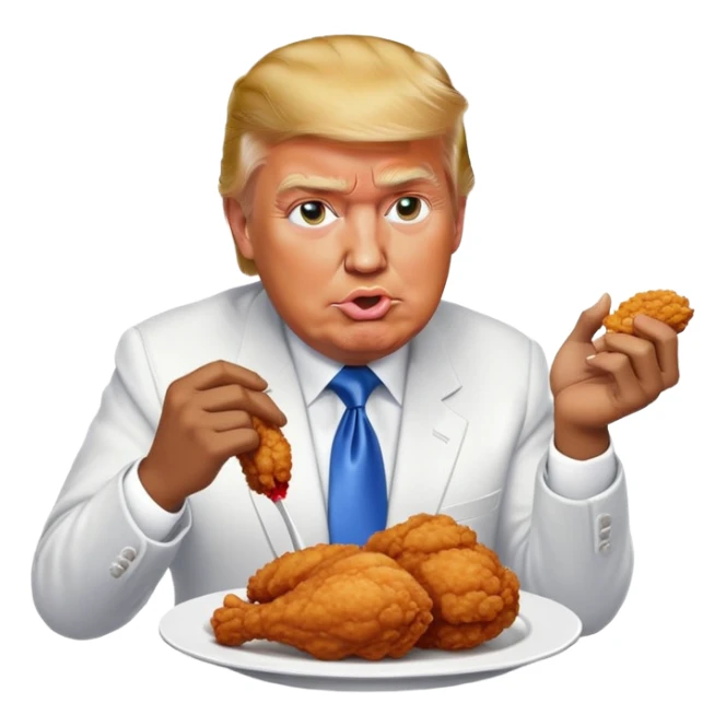 Black Donald trump eating fried chicken sticker
