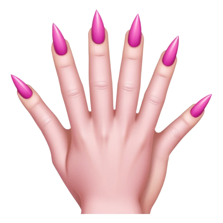 hand with 5 fingers, pink gothic nails sticker