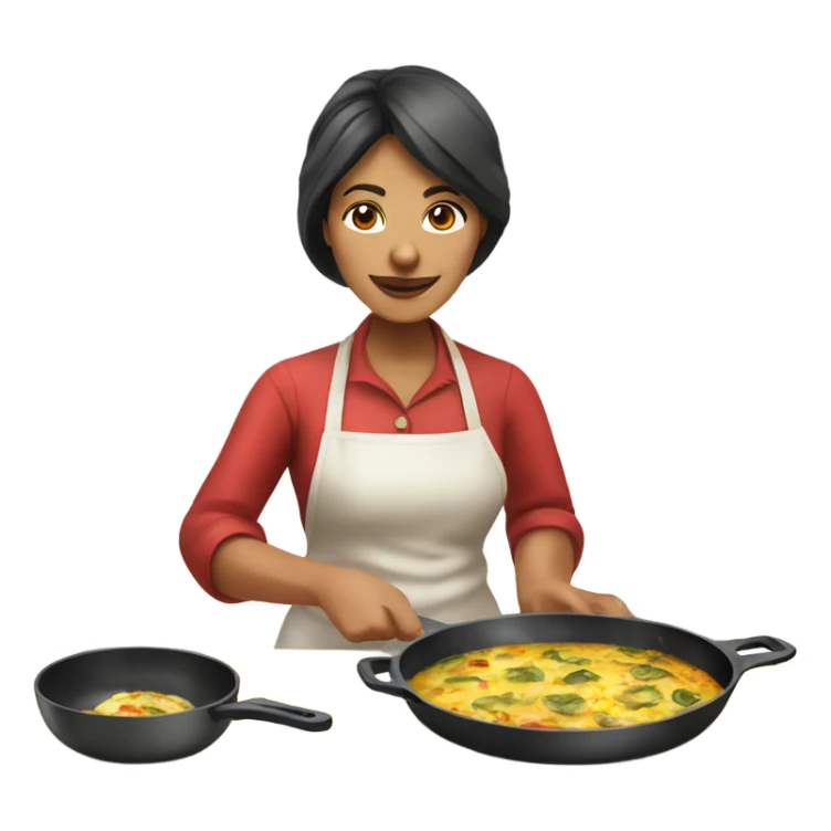 Peruvian woman cooking a frittata sticker