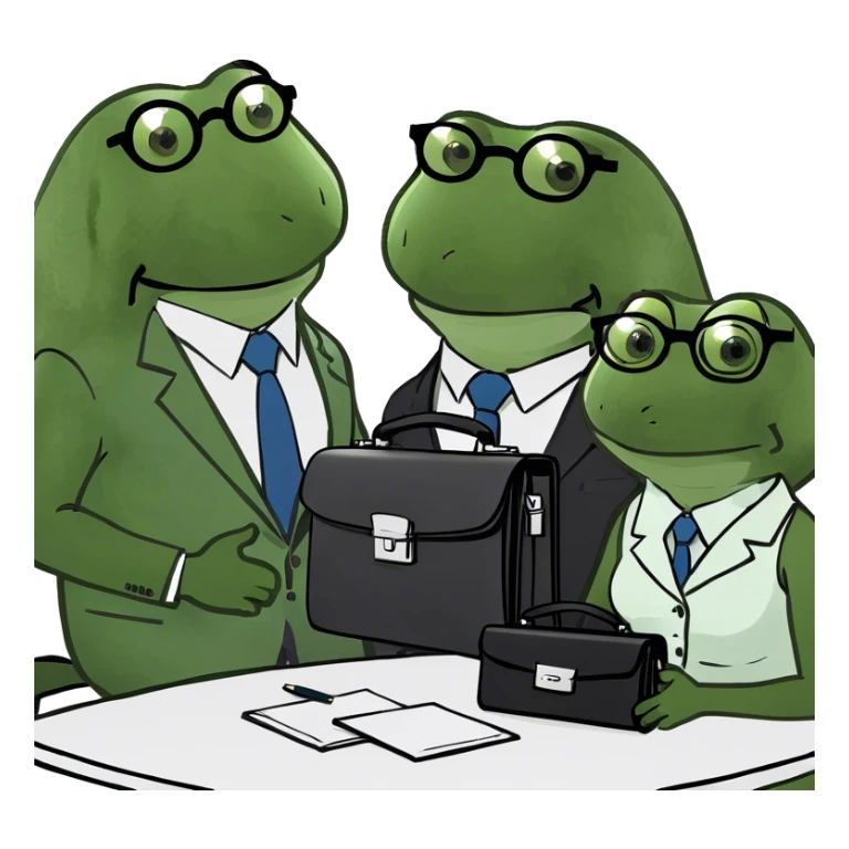 two women one men lawyer meeting sticker