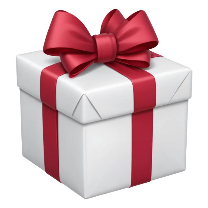 christmas gift with white color and cranberry bow sticker