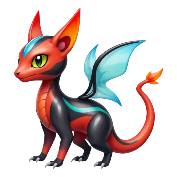 Colorful Translucent Tricky Hot Handsome Meloetta-Salandit-Litten-Pokémon-Fakémon-fusion-hybrid-creature sticker