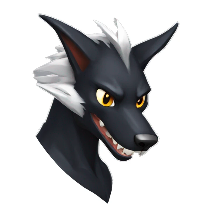 Black Cool Edgy Sergal-Houndoom-Fakémon  sticker