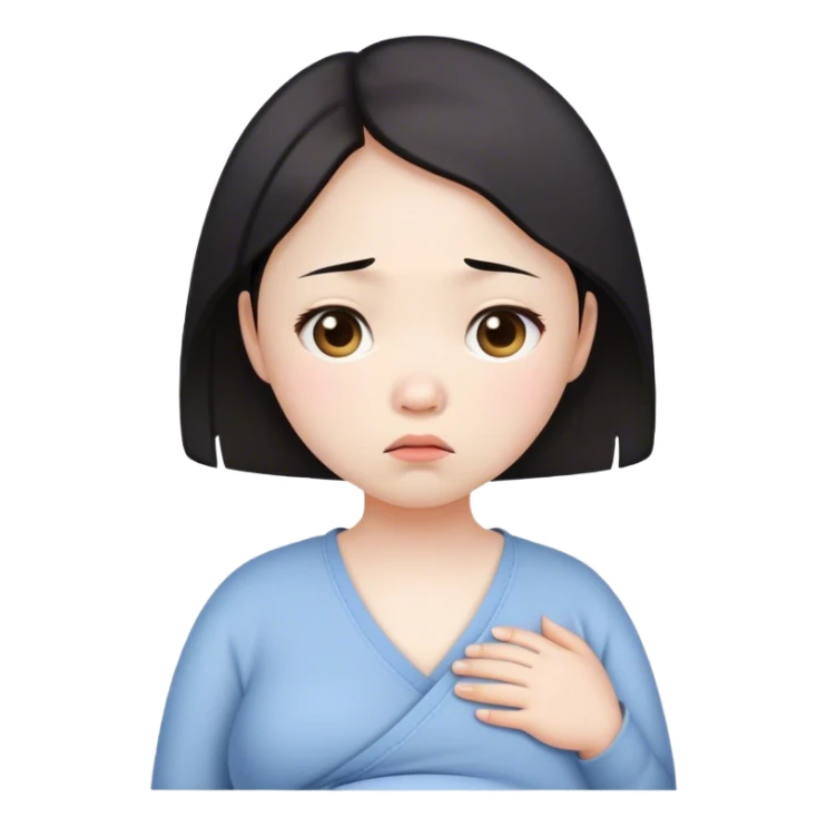 asian dissapointed pregnant girl sticker