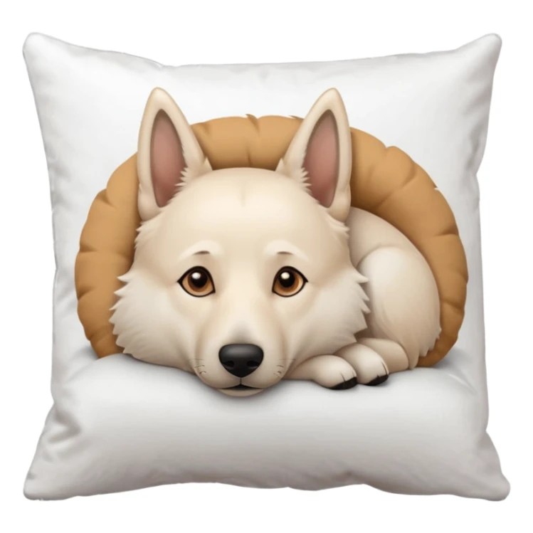 White Belgian shepherd dog with Brown eyes sleeping On a pillow sticker