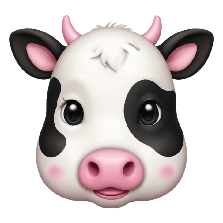 simple cute cow face, eyes of dot sticker