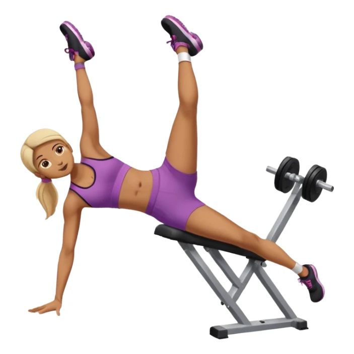 persona haciendo abdominales de piernas en el gimnasio sticker