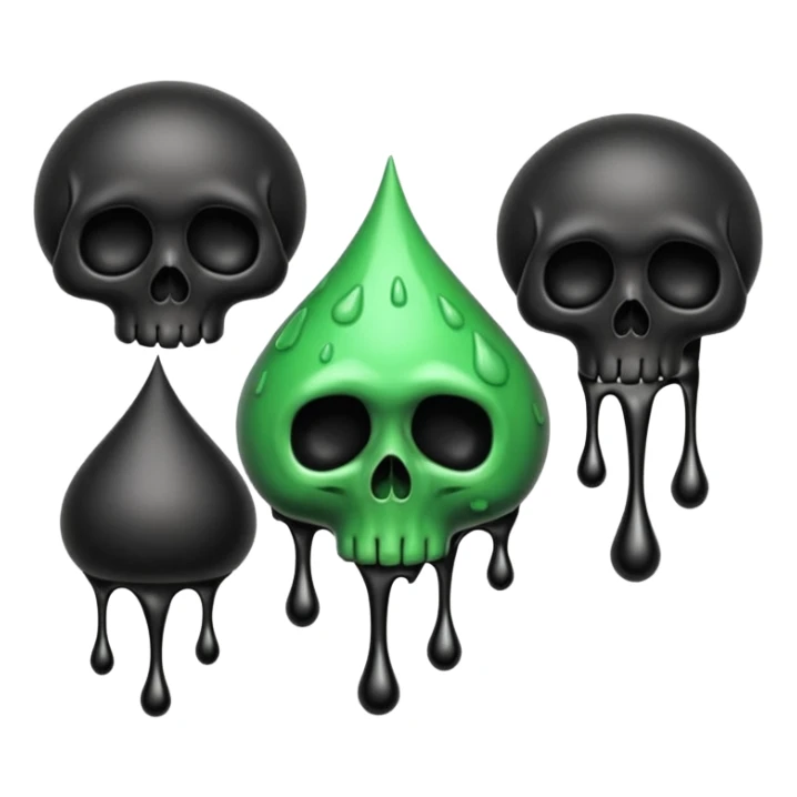 Black Clubs drippy slimey effect with skulls inside sticker