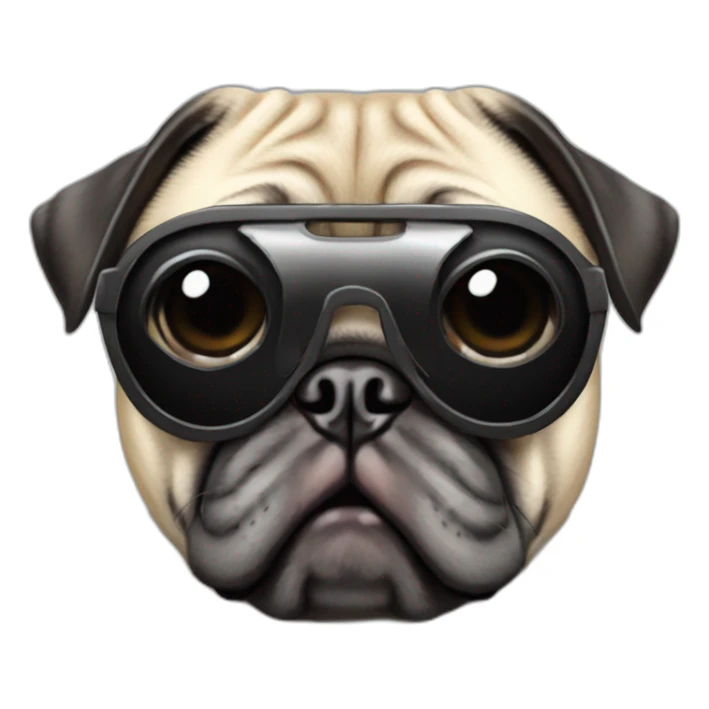 pug with black sunglasses and wearing a cyberpunk suit sticker