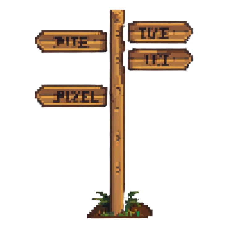 wooden signpost at crossroads sticker
