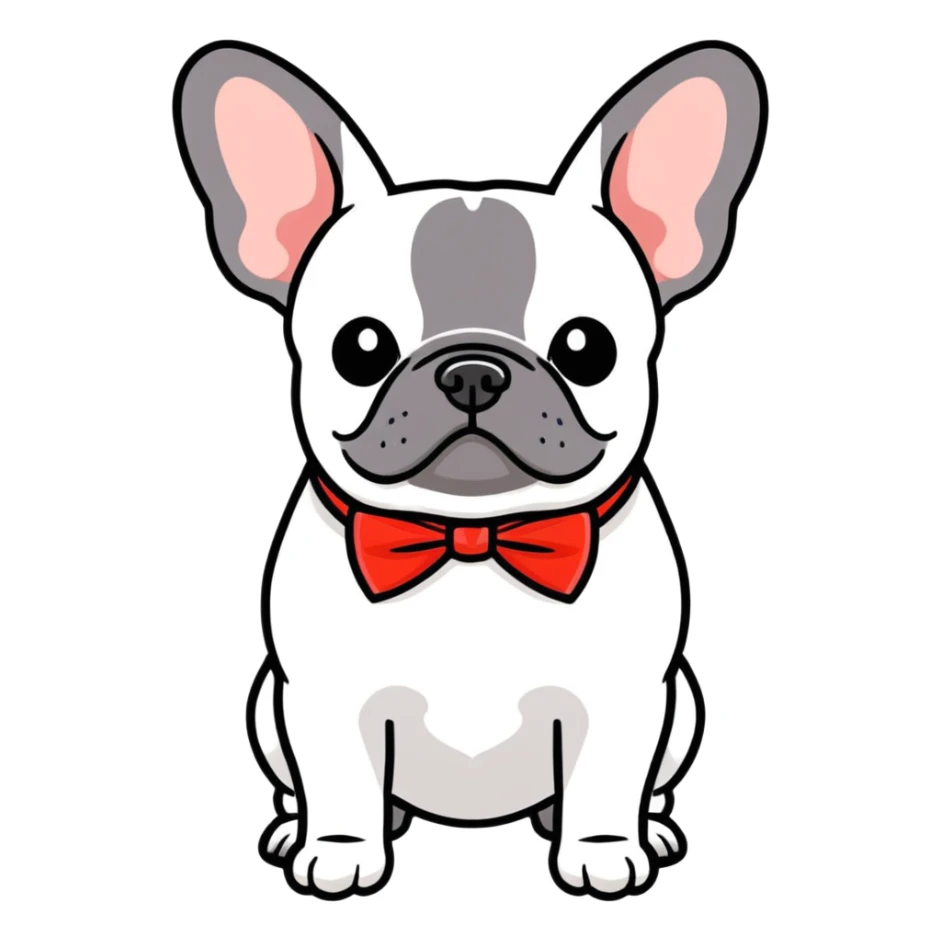 Valentine’s Day French bulldog sticker
