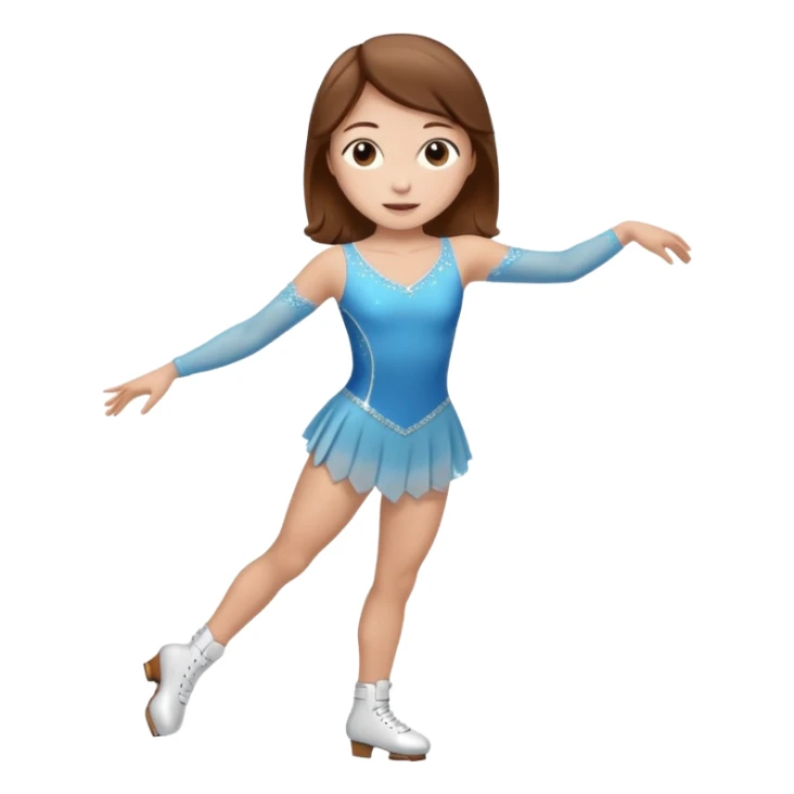 Make a female figure skater with brown hair sticker