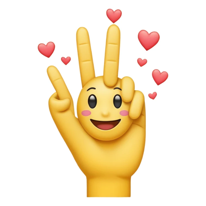 Let there be a middle finger pointing up and smiley emoji with hearts. sticker