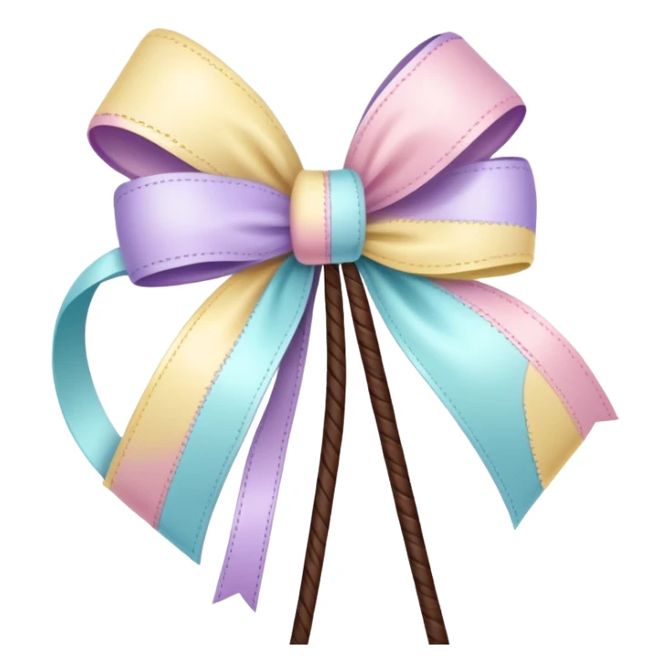 Easter whip decorated with colorful pastel bows sticker