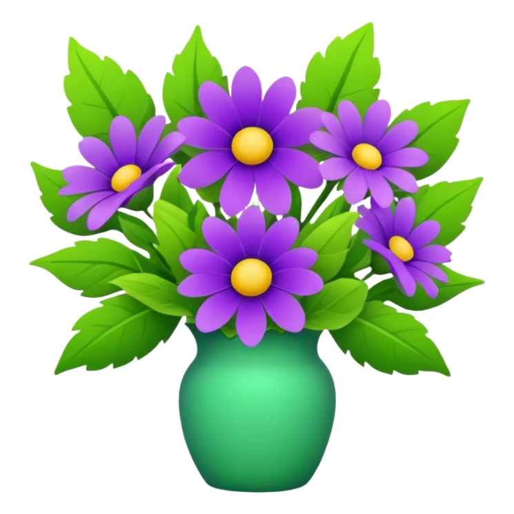 Purple and green flowers combo sticker
