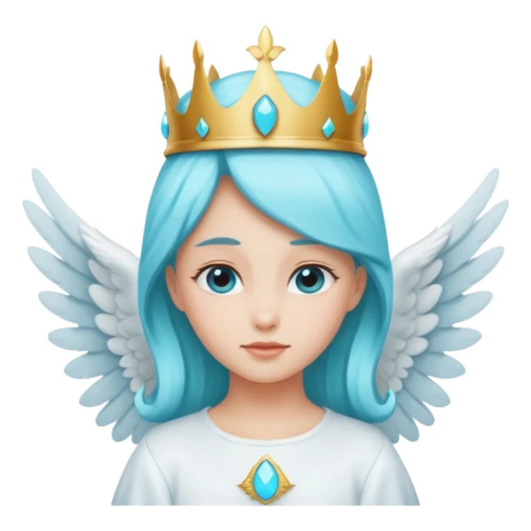 an angel with a cyan crown on her head, 4 wings sticker