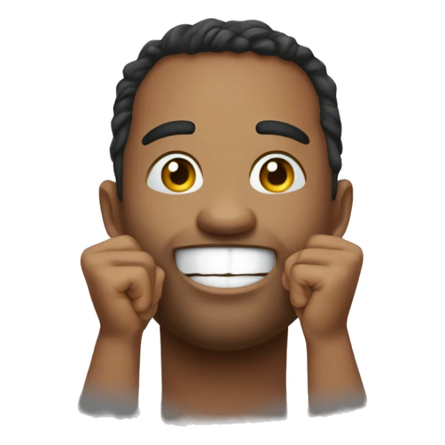 I want a smiley face in the middle, two hands on the side pointing down, use this as a inspiration 🤗 sticker