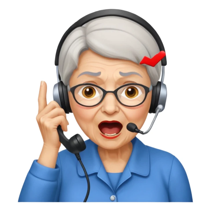 grandmother call center operator shouting “That's the one” in Russian sticker