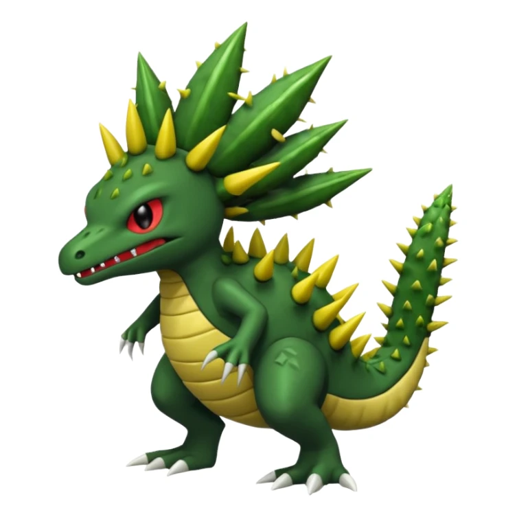 Shiftry-Cacturne-Grovyle-Fraxure-Haxorus-fusion sticker