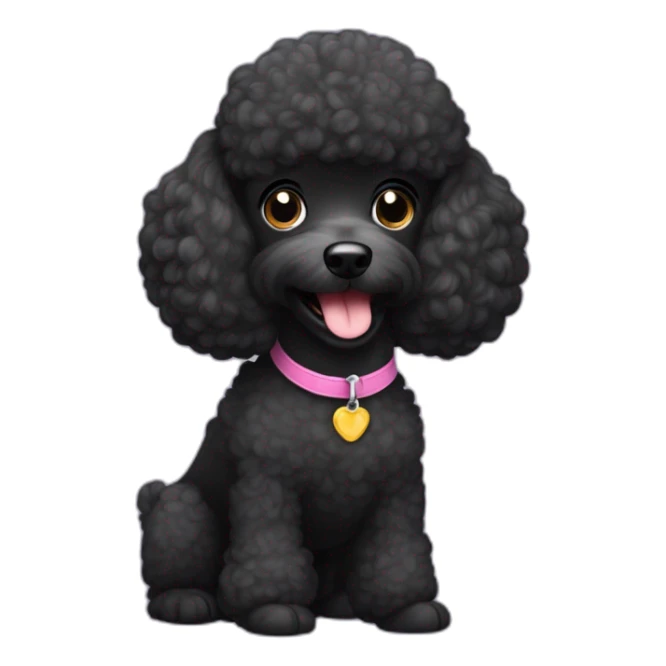 cachorrita french poodle de pelo negro muy corto sonrriendo sticker