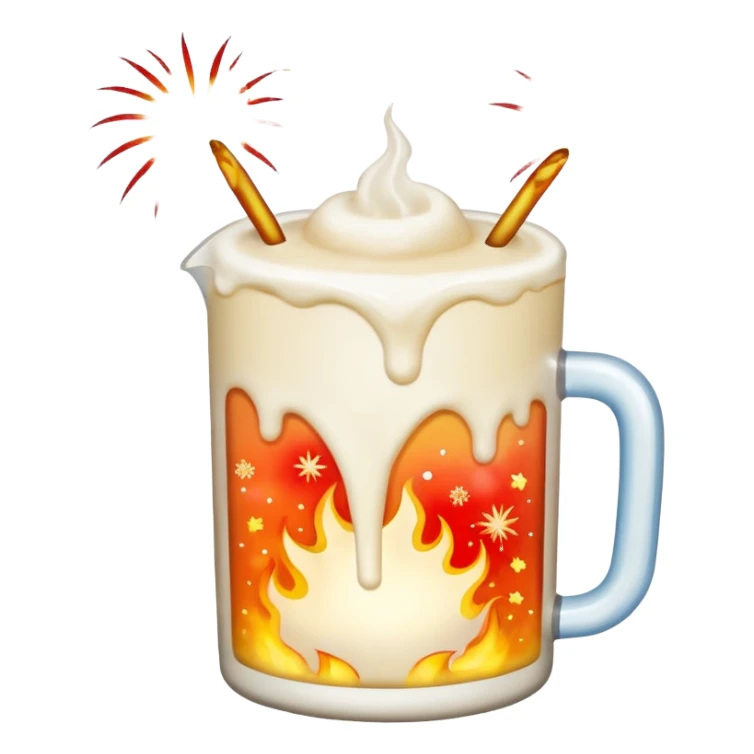 Fire works made of milk for the new year sticker