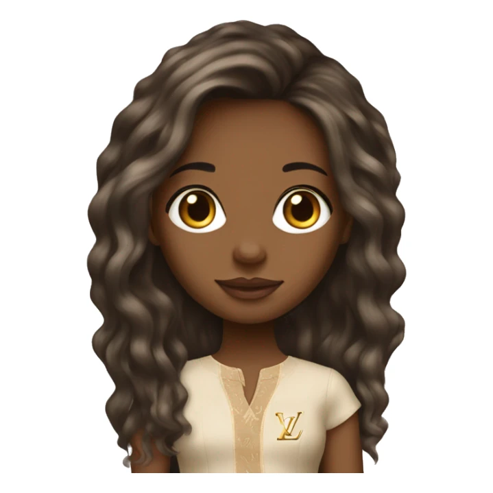 Louis Vuitton with long hair, racial girl sticker