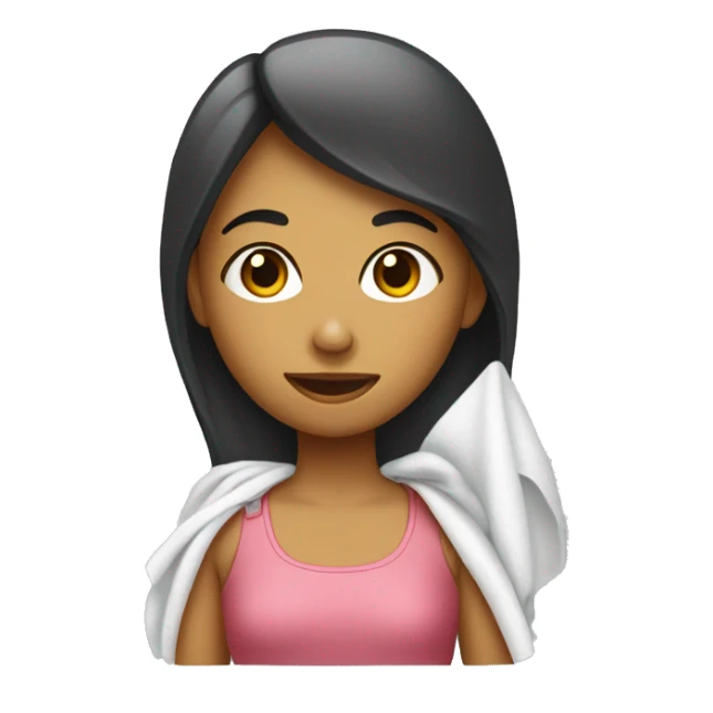 fille avec une serviette sur la tête  sticker