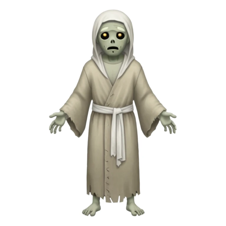 fullbody zombie leper with simple robes and cloths from Jesus times sticker