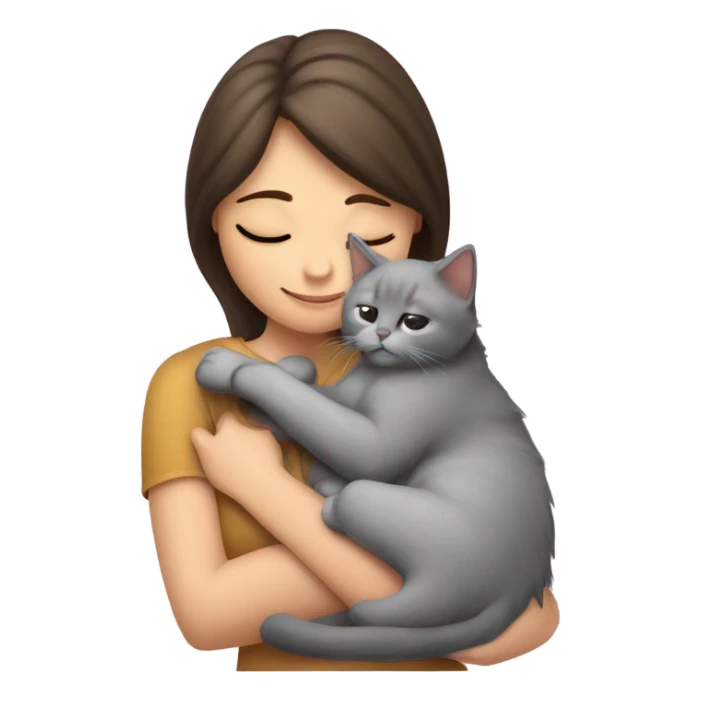 Grey kitty sleeping on brunette white girl's lap sticker