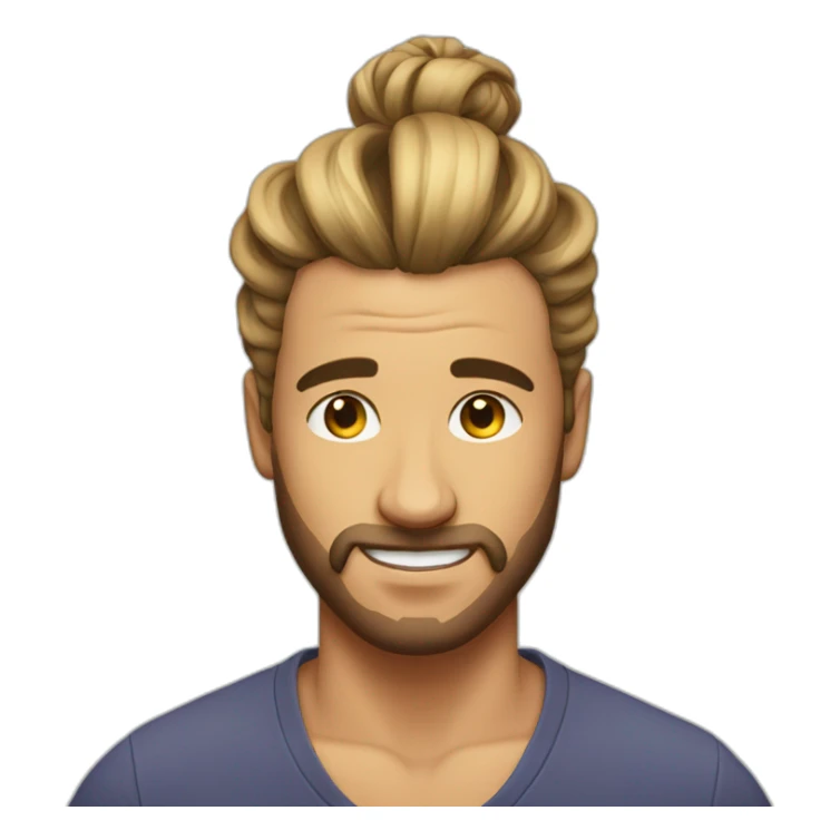 Guy with a man bun on the top and the sides is a fade sticker