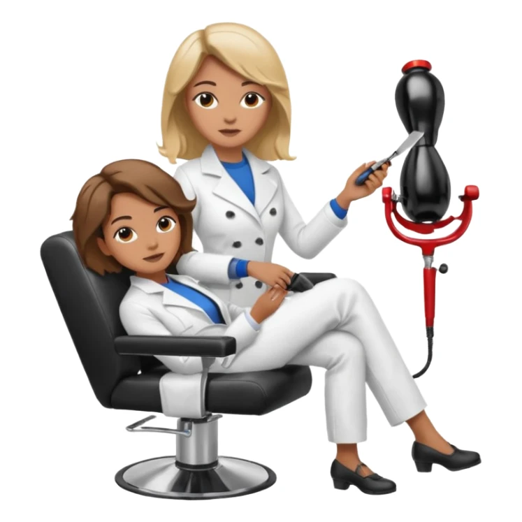 woman hairdresser chair sticker