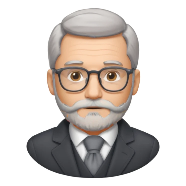 gray scarf male  beard hair with suit glasses sticker