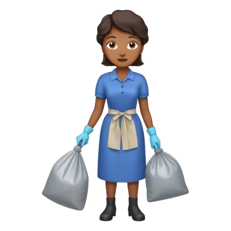 full body housekeeper taking out the trash sticker