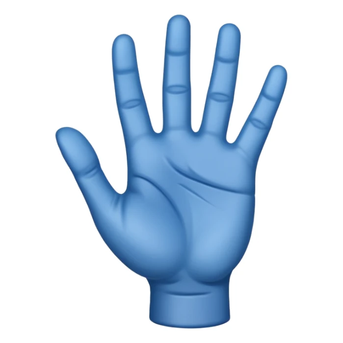 a blue hand sticker