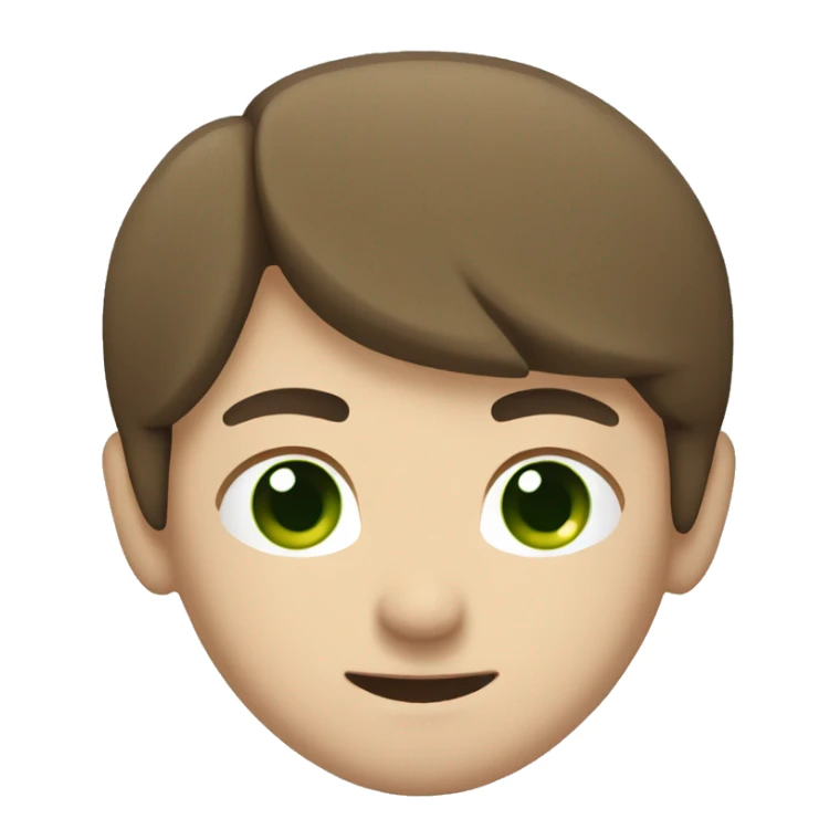 a withe guy with brown hair green eyes and a judogui sticker