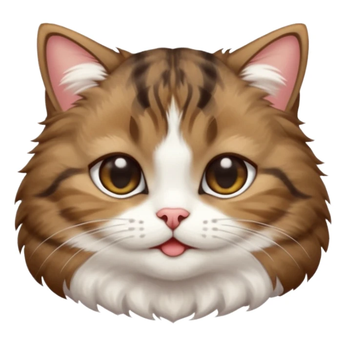 dark brown tabby and white small cat in funny positions upside down with eyes closed sticker