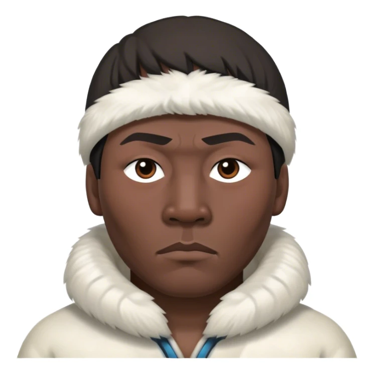 Inuit men photorealistic serious sticker