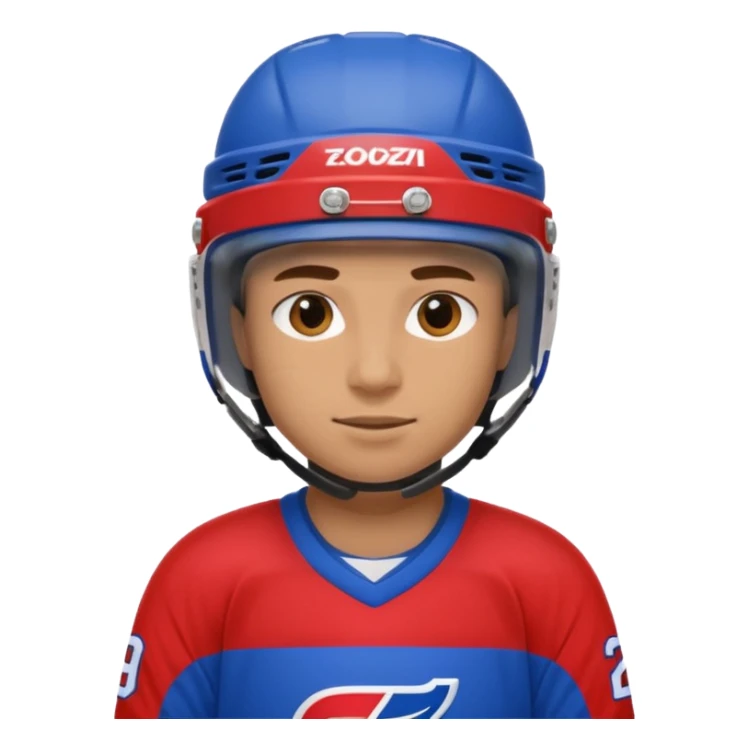 Hockey Player in red and blue sticker