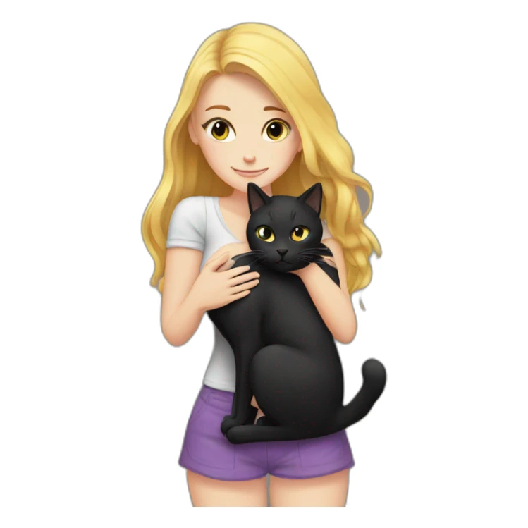 White girl hug black cat sticker