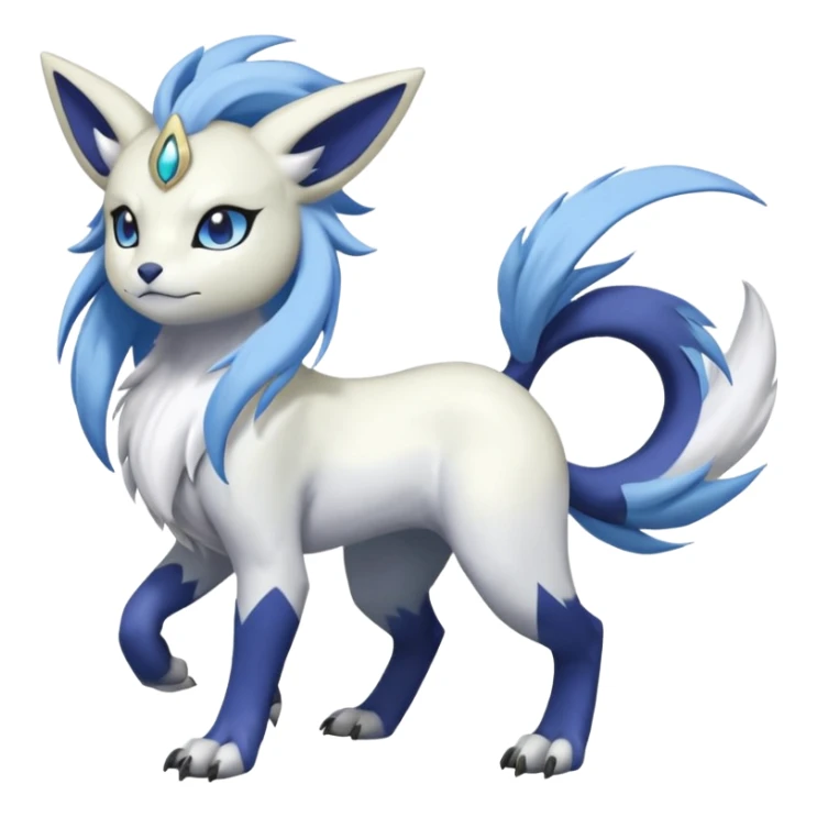 Garurumon-Meloetta-Renamon-Absol-fusion-hybrid-creature (full body) sticker