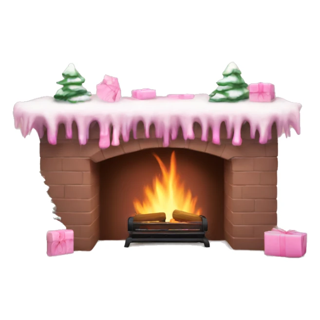 Winter Pink FirePlace sticker