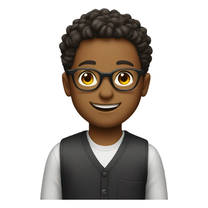 smiling boy in glasses sticker