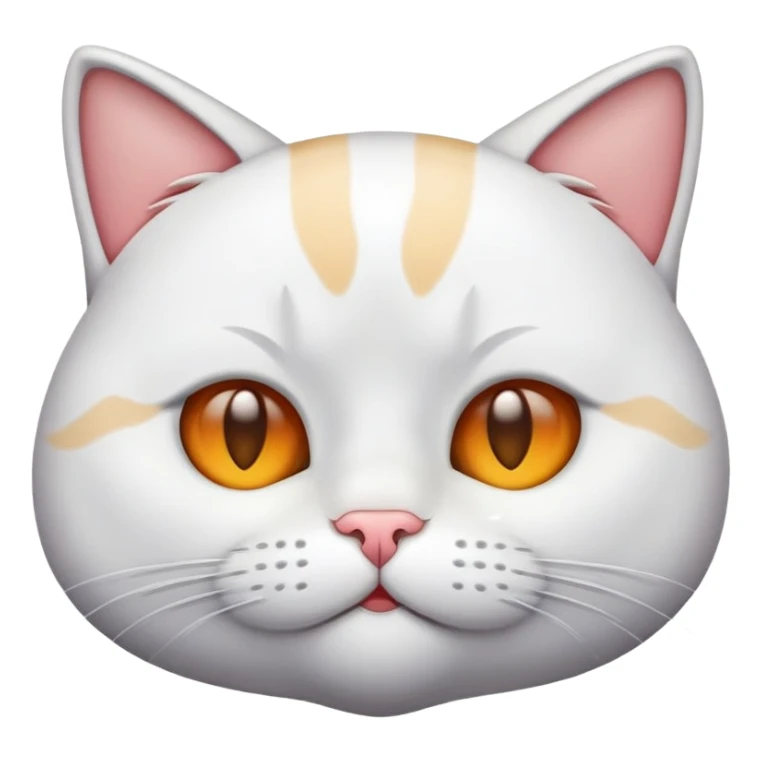 haz un emoji de un gato blanco durmiendo sticker