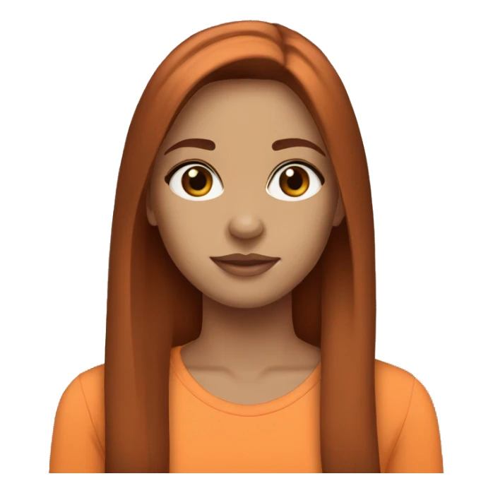 Auburn straight hair girl with brown eyes  sticker
