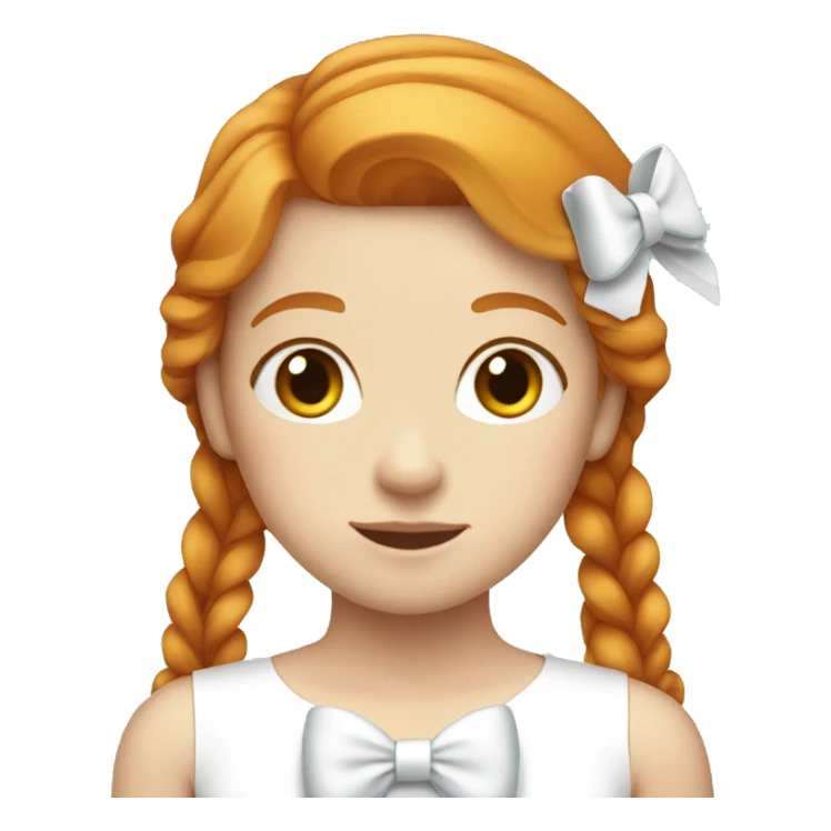 Pretty ginger girl with white bow sticker