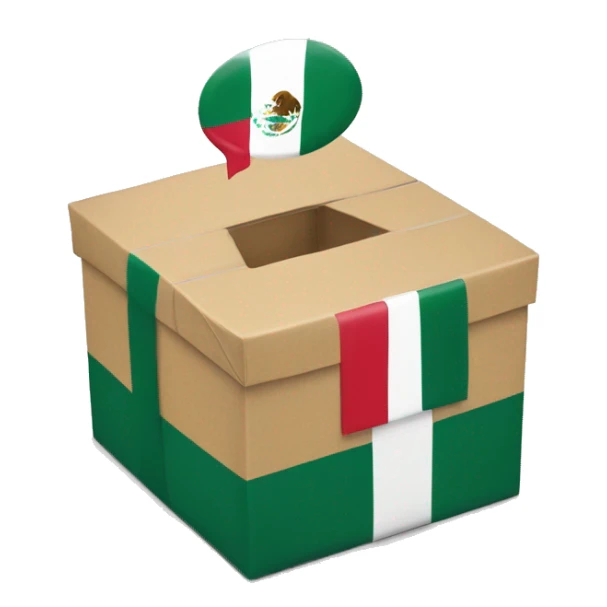caja de regalo con la bandera de México sticker