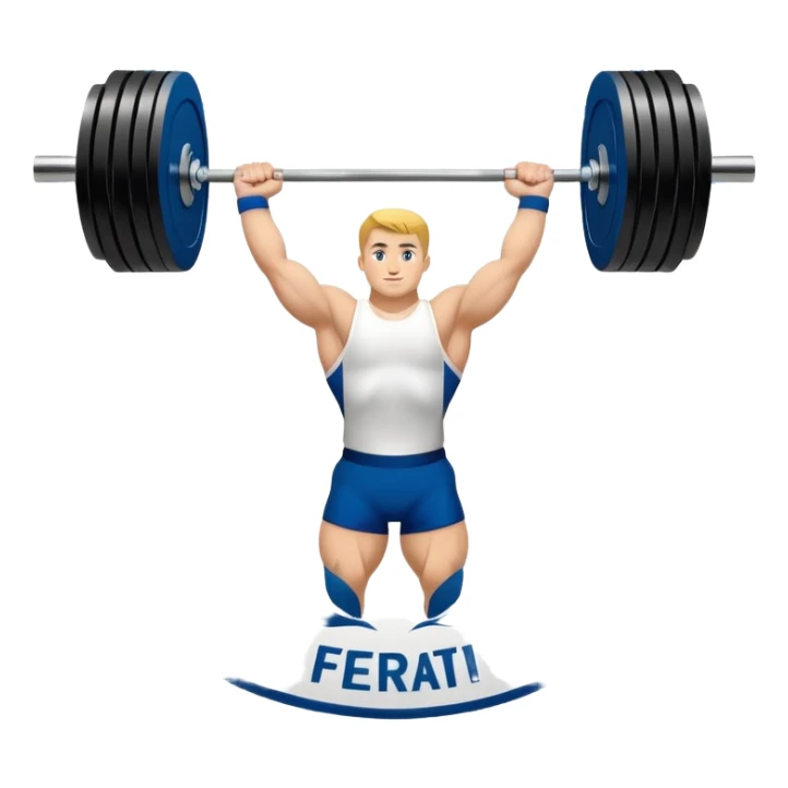 An emblem representing the World Weightlifting Federation with a stylized barbell and global elements. Bold text and clean lines symbolize strength, unity, and competition. Modern, dynamic design with a transparent background. sticker